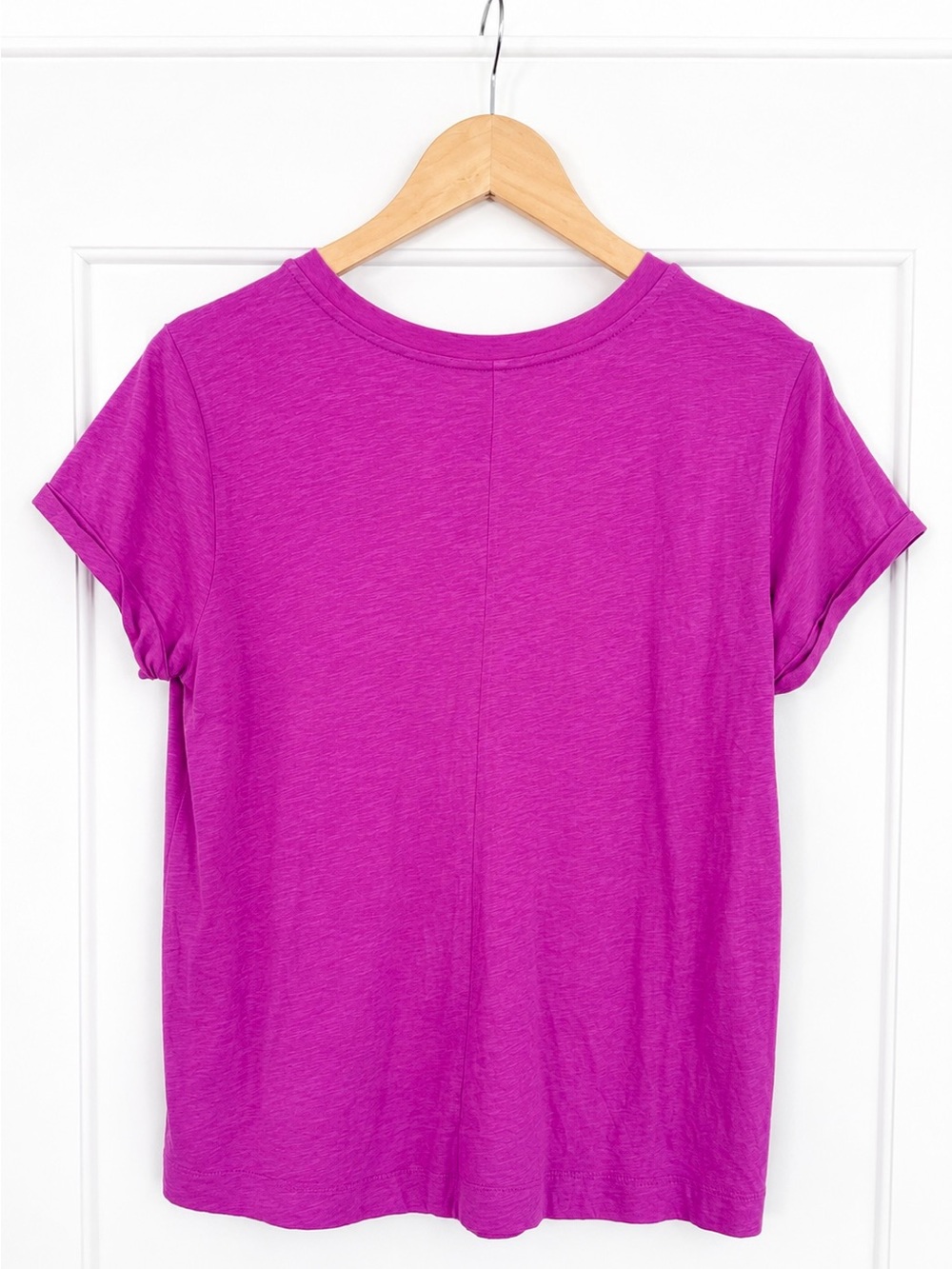 Loft Short Sleeve Crewneck Tee Women's Size Medium Fuchsia Pink Soft Cotton